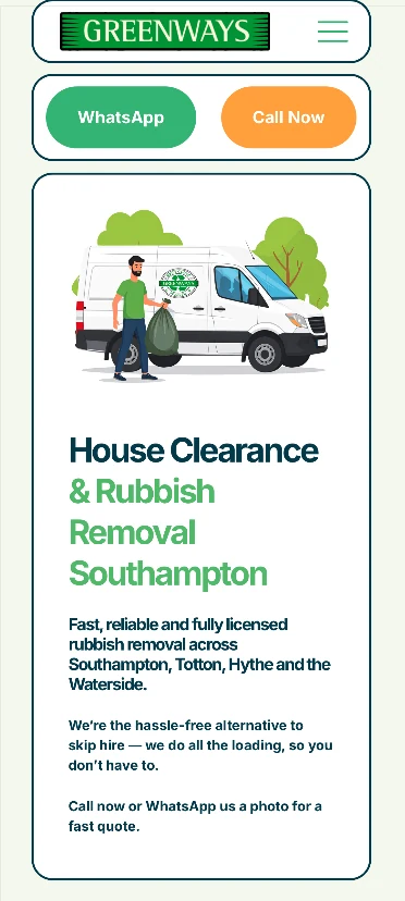 Greenways Waste mobile website
