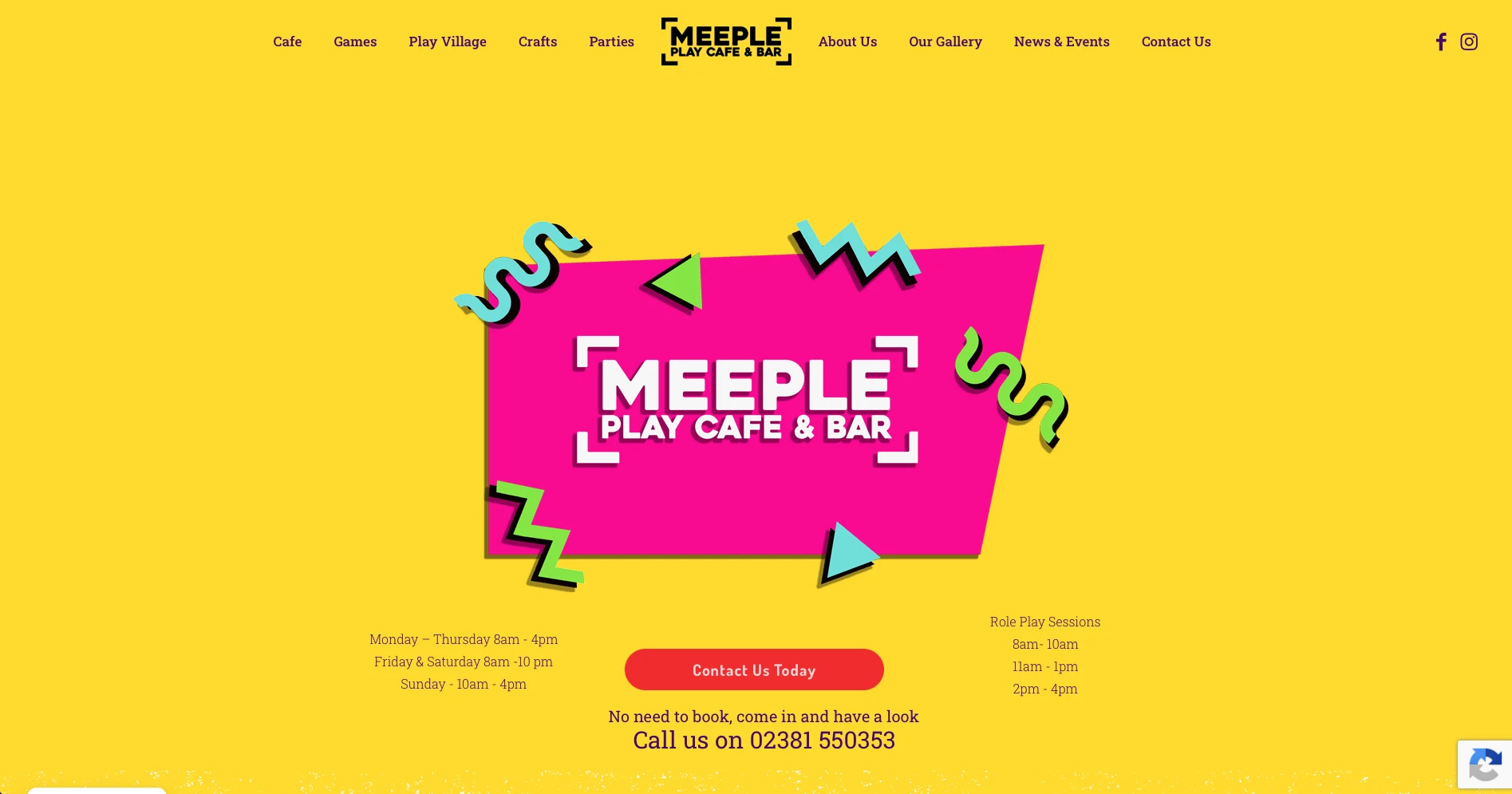 Meeple Play Cafe website